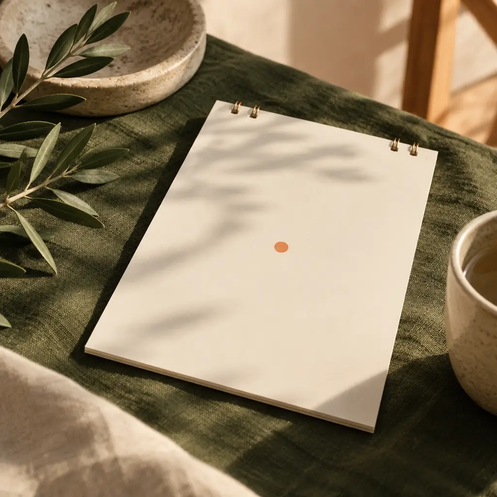 Papel crema con un punto albaricoque: la próxima cita