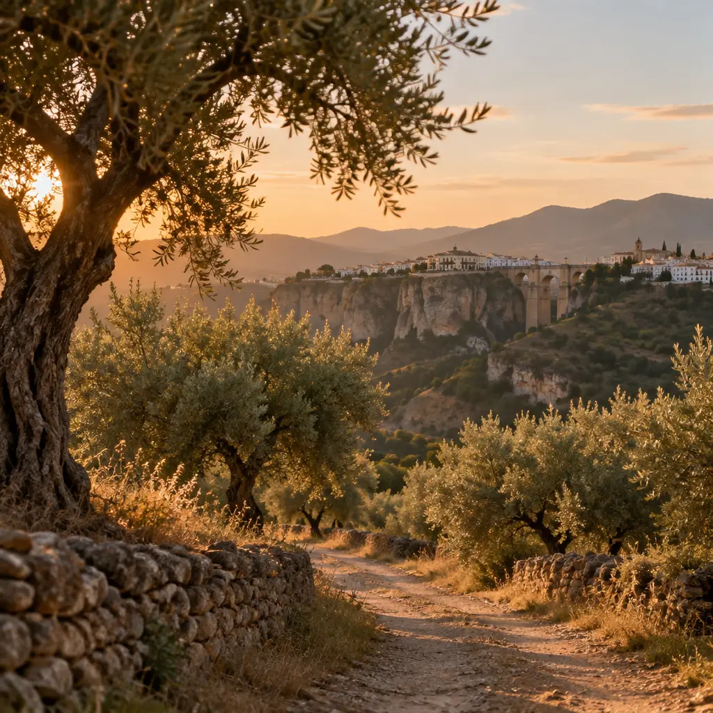 Camino entre olivos en la Serranía de Ronda
