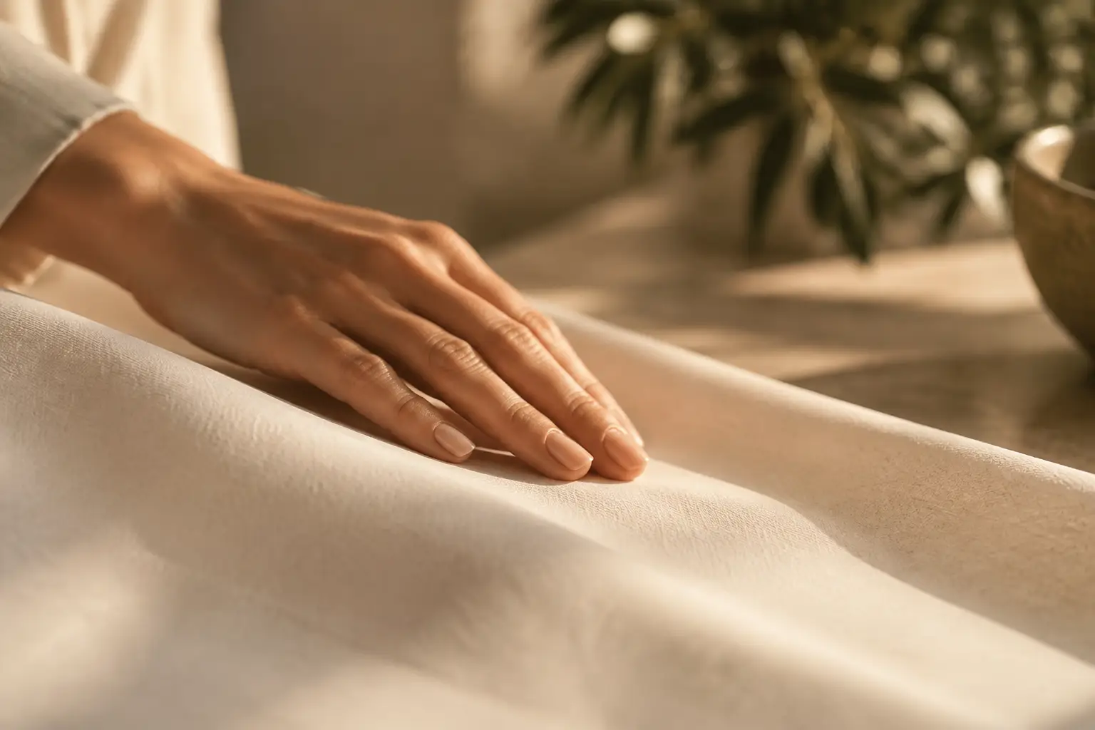 Papel crema con pliegues suaves