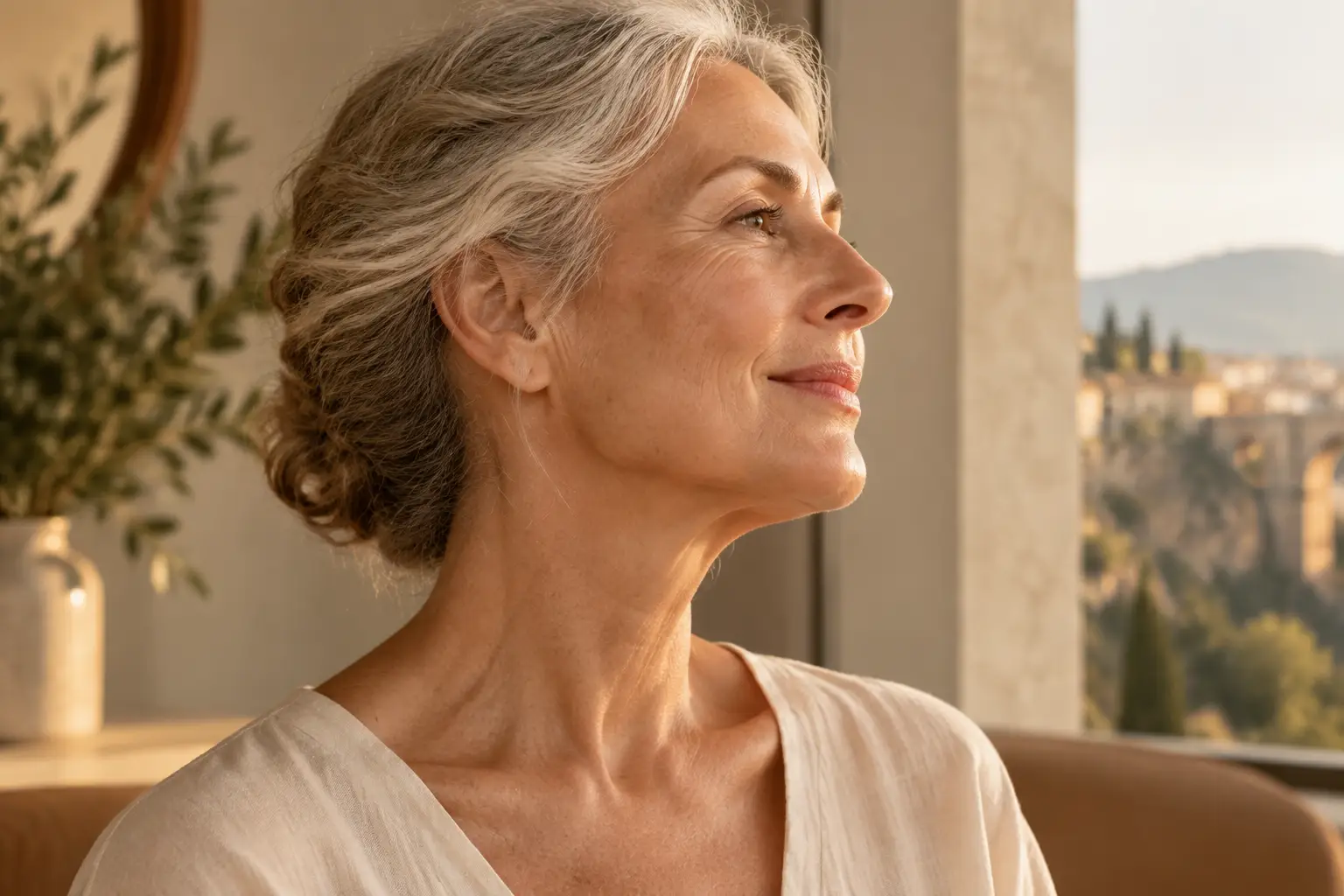 Perfil del óvalo facial y el cuello