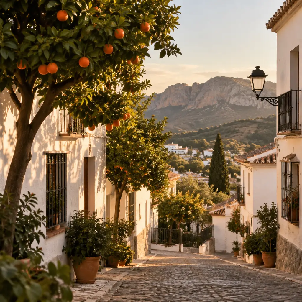 Calles de Arriate con naranjos